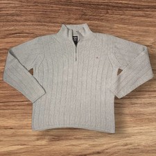 Vintage Y2K Ralph Lauren Polo Jeans Co 1/4 Zip Knit Gray Sweater Size XXL