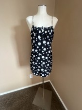 Forever 21 Black Daisy Floral Print Mini Dress with Tie-Front Detail