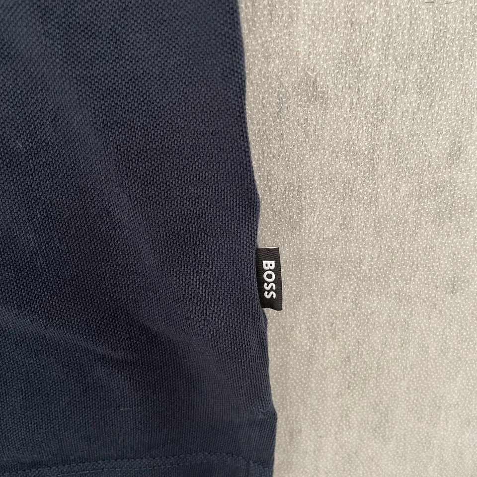 Camisa polo Hugo Boss adulto extra grande azul manga curta moderna Pallas masculina GG - Imagem 4 de 4