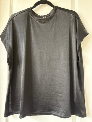 Anthropologie Black Mesh tee sz XL