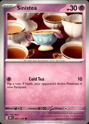 Sinistea 097/197 Pokemon Obsidian Flames Common NM