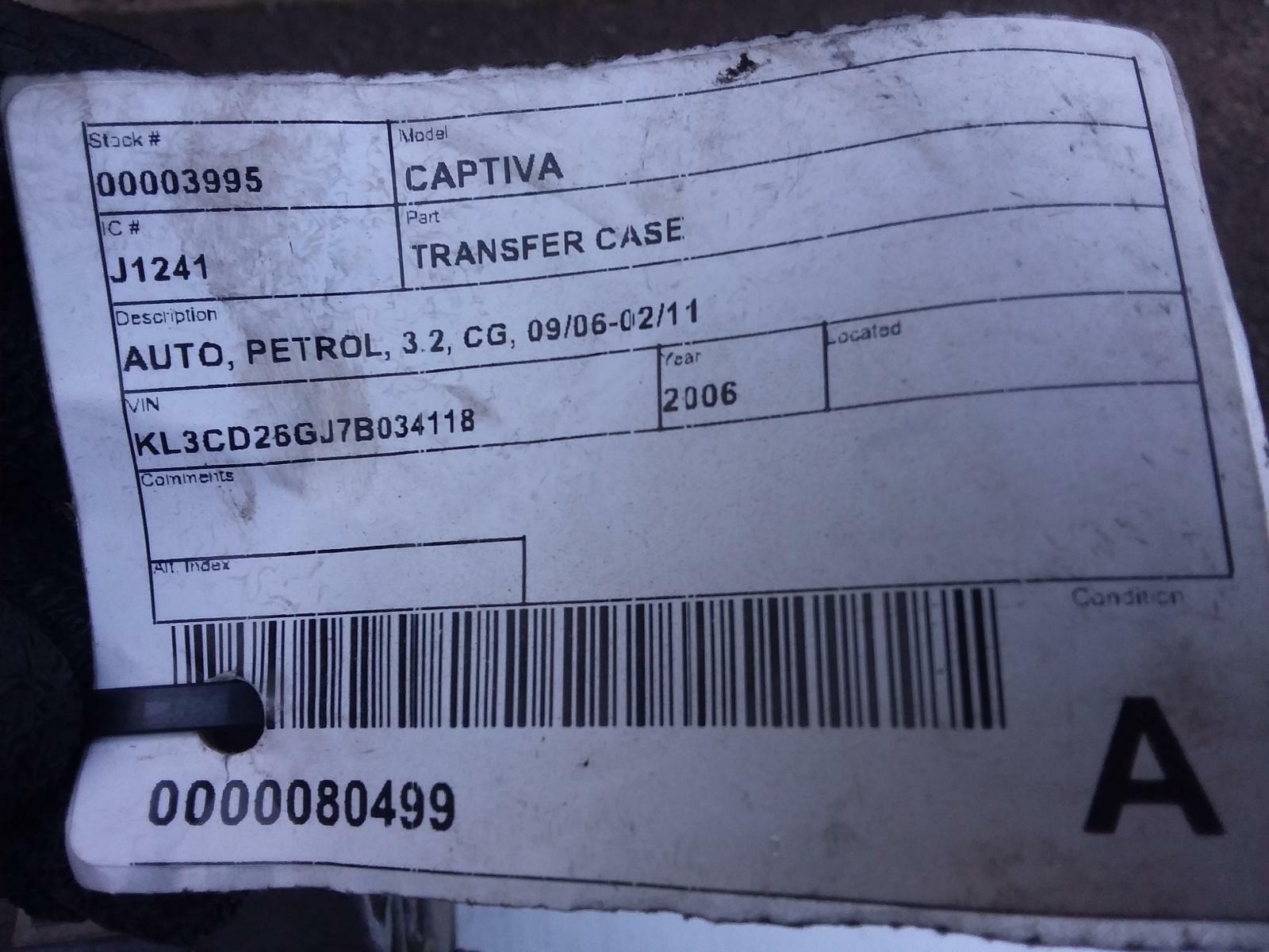 HOLDEN CAPTIVA TRANSFER CASE AUTO PETROL 3.2 CG 09/0602/11 eBay