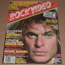 July 1984 Rock Video Magazine David Lee Roth, Eurythmics U2 Posters