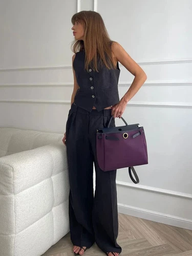Women's Linen Cotton Vest and Pants Fashionable Summer Two-piece Set - Picture 20 of 25