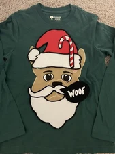 TUCKER & TATE Puppy Dog Santa Christmas Shirt W/removeable Pieces Kids Sz 7