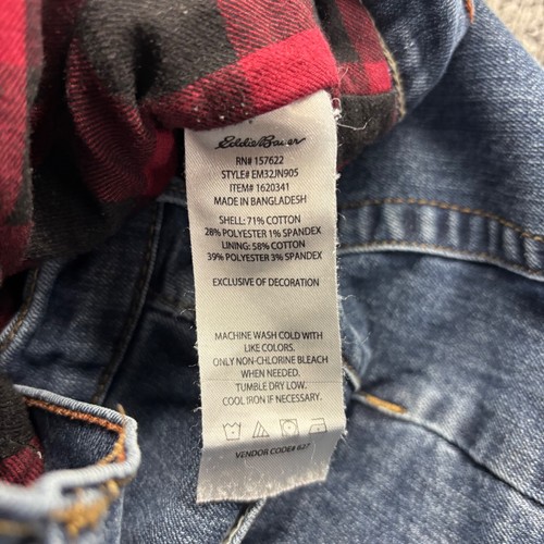 Eddie Bauer Jeans Men 34x30 Blue Medium Wash Cotton Blend Fleece Lined Straight - Picture 4 of 10
