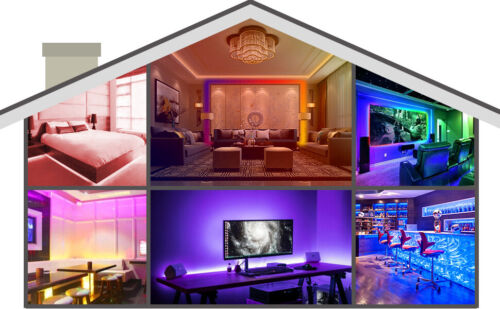 16-100FT Waterproof Flexible 3528 RGB LED SMD Strip Light Remote Room Party 300 - Picture 4 of 17