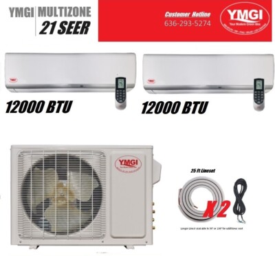 YMGI 2 Ton 24000 BTU Two Zone Ductless Mini Split ductless air Conditioner Jan