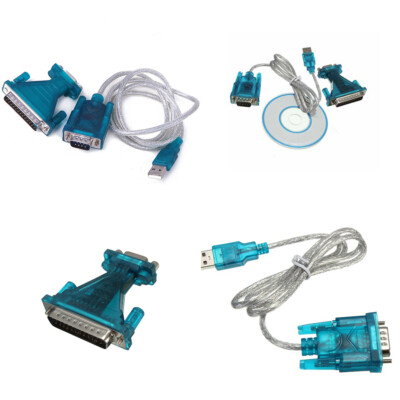 US USB 2.0 To RS232 COM Port 9 Pin Serial DB25 DB9 Adapter Cable Converter