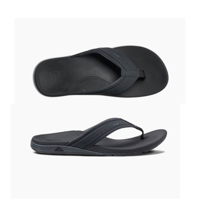 Mens Reef Ortho-Spring Black Sandal Flip Flop | eBay
