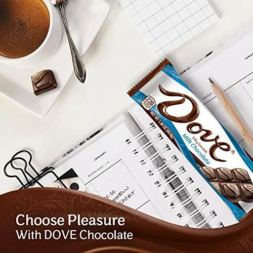 Barra de caramelo Dove de chocolate con leche tamaño único barra de 1,44 onzas caja de 18 unidades Foto 4 de 4