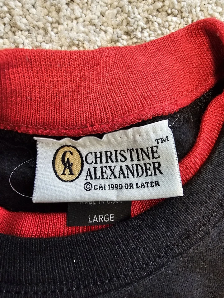 Christine Alexander Vintage Ladybug Sweater - Large, Red & Black, Made in USA,#A - Image 3 of 4