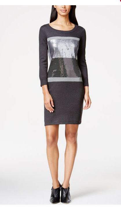 charcoal grey sweater dress