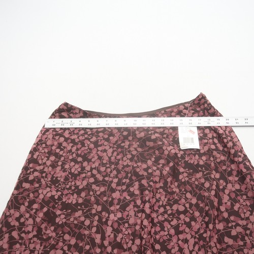 Liz & Co Womens Skirt Size 12 Dark Floral Pink Chiffon A Line Whimsy NWT - Picture 7 of 8