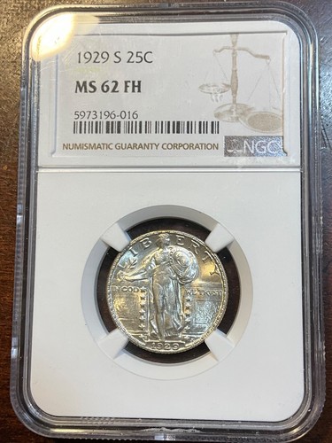 NGC MS62FH 1929 S STANDING LIBERTY QUARTER BLAST WHITE BEAUTIFUL LUSTER - Picture 3 of 3
