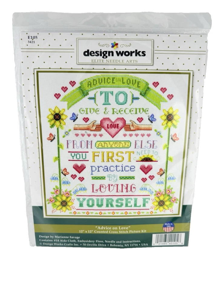 Design Works Advice On Love Counted Cross Stitch Kit 3421 - Image 3 of 4