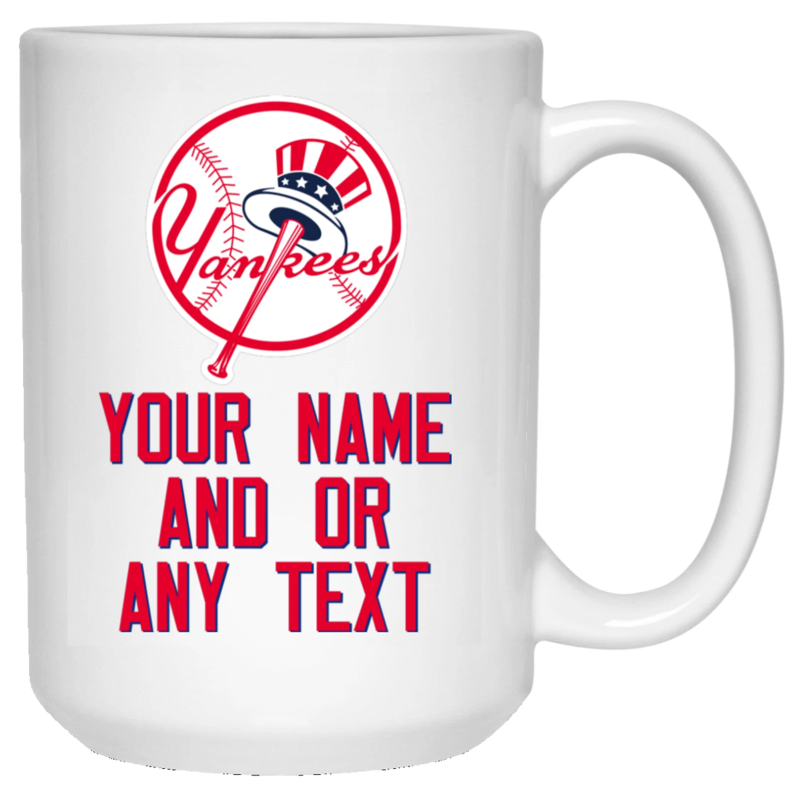 Custom Personalized New York Yankees Old Logo White Ceramic Coffee Mug Cup