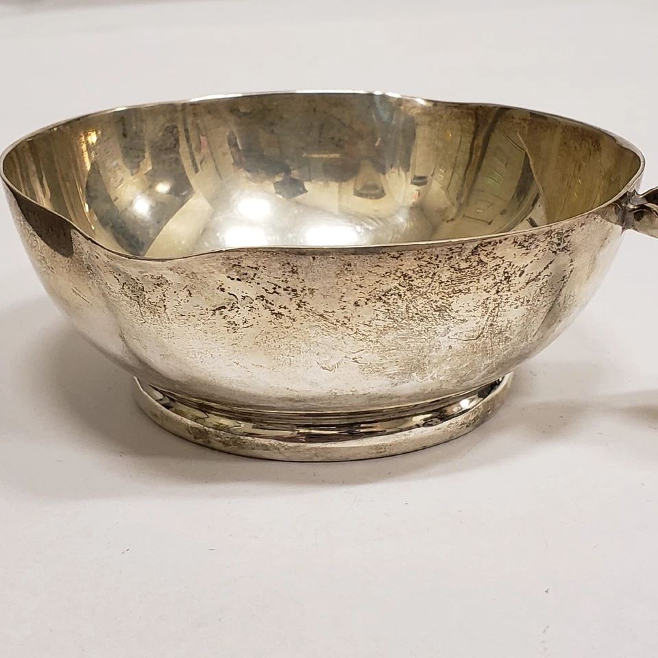 Cucharón de salsa de plata esterlina mexicana modernista Juventino López Reyes Foto 4 de 4