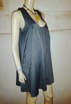 Robe BEL AIR Taille 1 (36/38) En Coton Gris - Occasion En Excellent état, Style évasé Genou