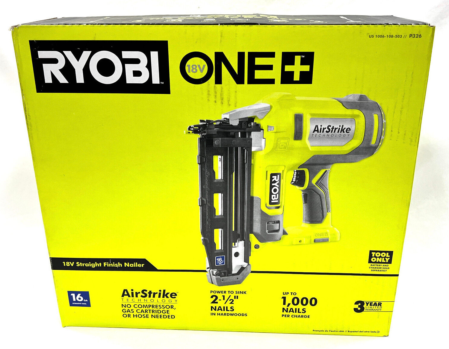 Ryobi ONE+ 18V 16-Gauge Cordless 