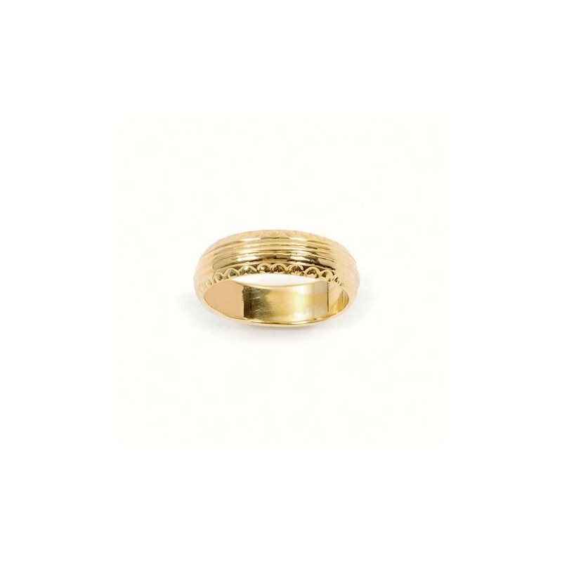 Bague anneau ciselé plaqué or 18 carats 750/000 une finition haute joaillerie