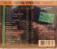 1478 BARBARA STREISAND    POP POCKET SONGS KARAOKE CDG  LOT MI