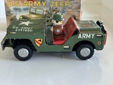 Vintage 1960  s Yonezawa, friction windup toy jeep