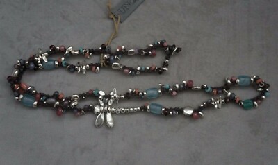 NWT Uno De 50 Colorful ''All the Time'' Lng Short Dragonfly Necklace Wrap Bracelet
