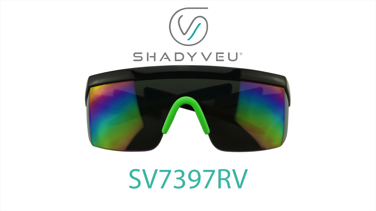 Men Women Wrap Around 80's Retro Mirrored Zig Zag Party Rave