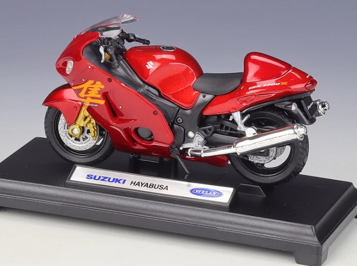 Welly 1 18 Suzuki Hayabusa GSX 1300R Motorcycle Bike Model Red New In Box