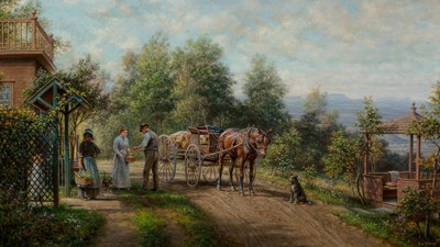 Equestrian Horse Road Western 48 x 27 in Rolled Canvas Print Old West Painting