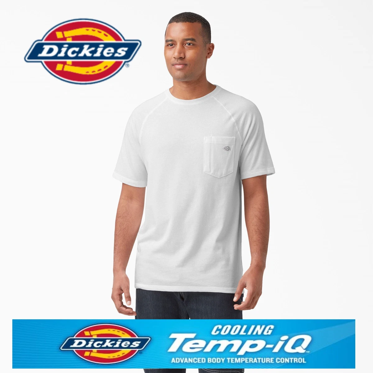 DICKIES MENS Cooling T Shirt 3XL XXXL WHITE TEMP iQ SLEEVE POCKET NWT | eBay