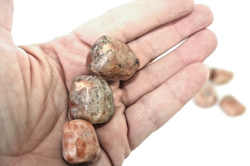 3X Sunstone Tumbled Stones Grade A 20-25mm Healing Crystal Flash Reiki Energy - Picture 3 of 5
