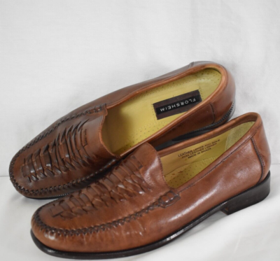 Mens Slip On Loafers 9.5D Brown Leather Shoes Florsheim  display picture 1