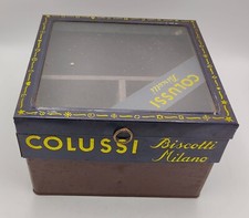 Rara Pubblicità Colussi Biscotti - Scatola Metallo E Vetro