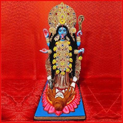 3 Fuß seltene maßgefertigte handgefertigte große Göttin Kali Maa/Mata Statue. 1 of a kind