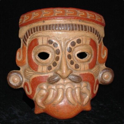 Authentic Mayan. Deeply Carved Large Mask. Collectible. Rare Find. Unique Gift!!