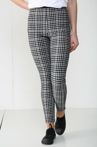 Ladies Ex M\u0026S Stretch Check Trousers 