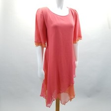 Vtg Tom Linda Platt Dress Women 10 Multicolor Silk Chiffon Asymmetrical Layered