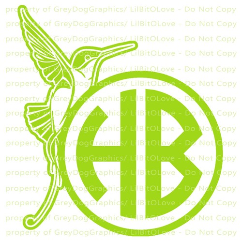 Custom Full Sized Hummingbird Monogram Vinyl Decal Sticker Bird Fantasy Whimsy - Picture 7 of 22