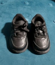 Sz 5C Nike Force 1 314194-009 Toddler Triple Black Leather Sneakers Shoes Baby