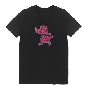 Poodle with Heart Women/'s V Neck T-Shirts Plus Size Handmade Cotton Bling Animal