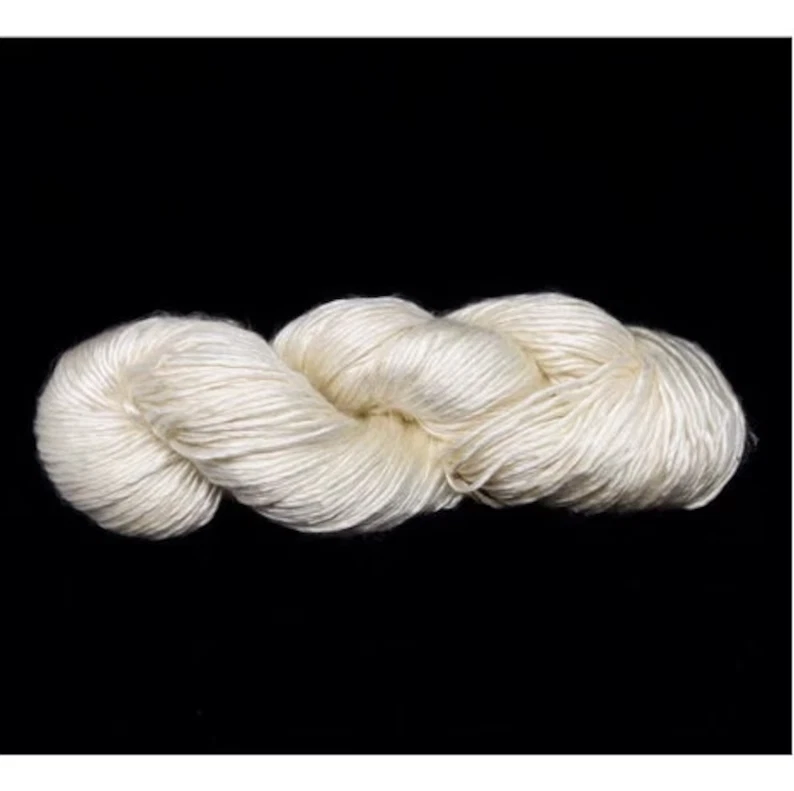 Чистая шелковая пряжа шелковицы неокрашенная одиночная 400 ярдов на 100 граммов 4 нм герцогский шелк - Изображение 3 из 4