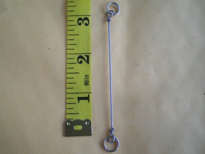 12 PCS. DOUBLE LOOPED STAINLESS STEEL LURE SHAFT WIRE FORM .041X3'' W/SPLIT RING 