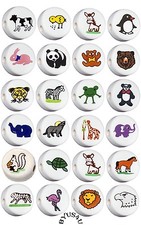 CERAMIC BEADS ANIMAL ZOO FARM JUNGLE DISC CHOOSE SIZE