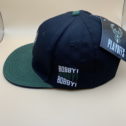 Milwaukee Bucks Hat Cap Adjustable Black Green Snapback Bobby Portis Playoffs - Picture 4 of 15
