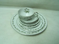 Flair Fine China "Irene" 6 piece Place Setting Cup Saucer Dinner Bread Salad 