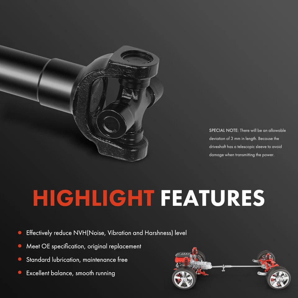 Eixo de transmissão dianteiro conjunto de hélice para Ford Bronco F-150 F-250 83-87 F-350 82-84 - Imagem 4 de 4