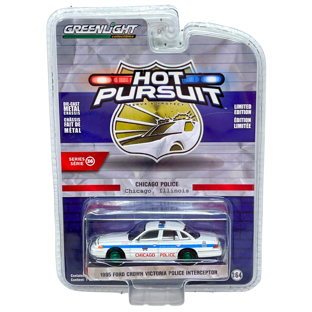 Greenlight Hot Pursuit 1995 Ford Crown Victoria GREEN MACHINE 1:64