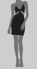 $285 Alice + Olivia Women's Black Cutout Havana Mini Dress Size 12